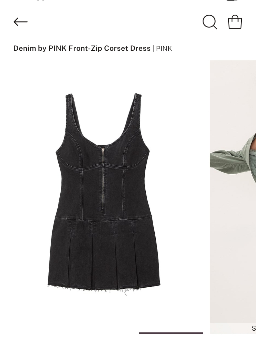 VS PINK DENIUM ZIP FRONT CORSET DRESS - Picture 12 of 12